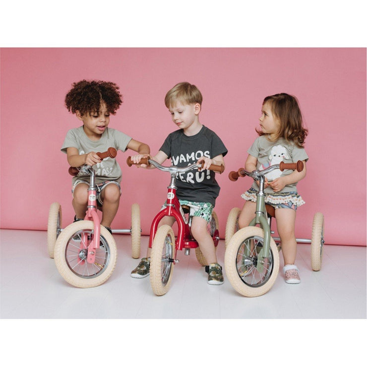Steel Trybike - Vintage Pink w Cream Tyres
