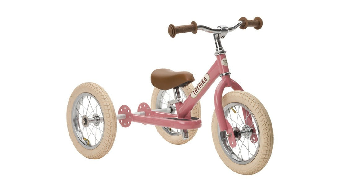 Steel Trybike - Vintage Pink w Cream Tyres