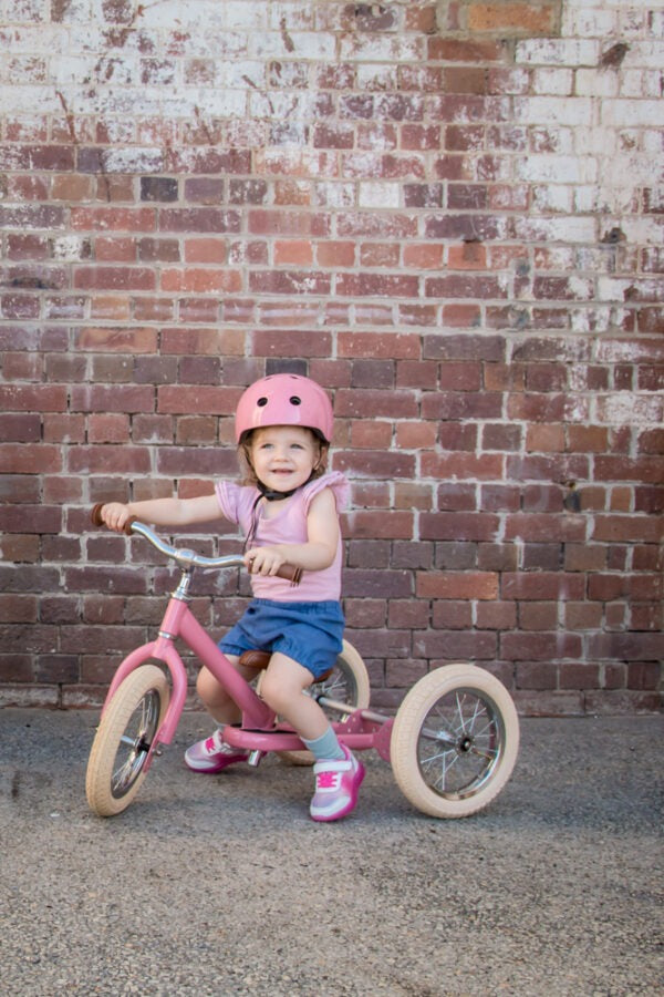 Steel Trybike - Vintage Pink w Cream Tyres