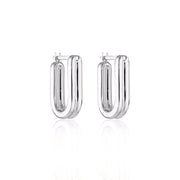 Twofold Hoop Earrings - Sterling Silver