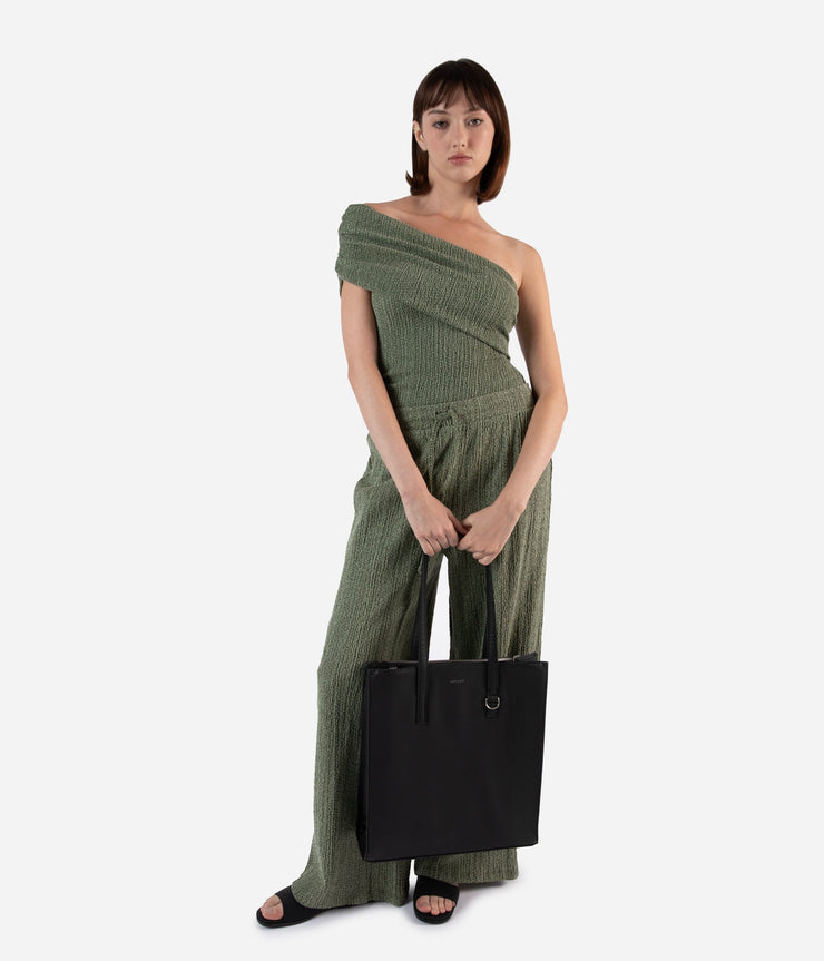 Vegan Tote Bag - Canci Grain Black