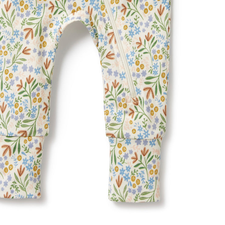 Organic Zipsuit w Feet - Tinker Floral