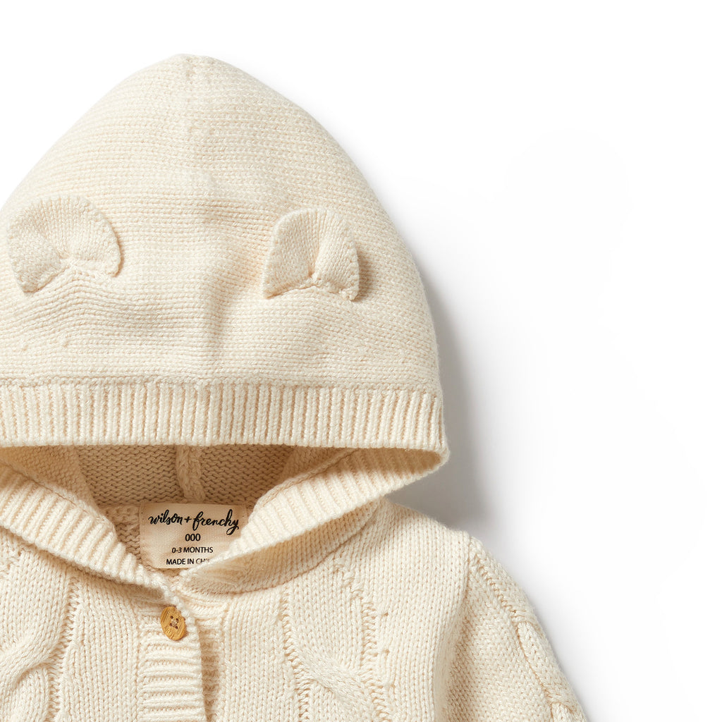 Cable Knitted Jacket - Ecru Was $85 Now
