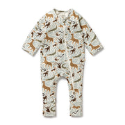 Mini Jungle Organic Zipsuit w Feet