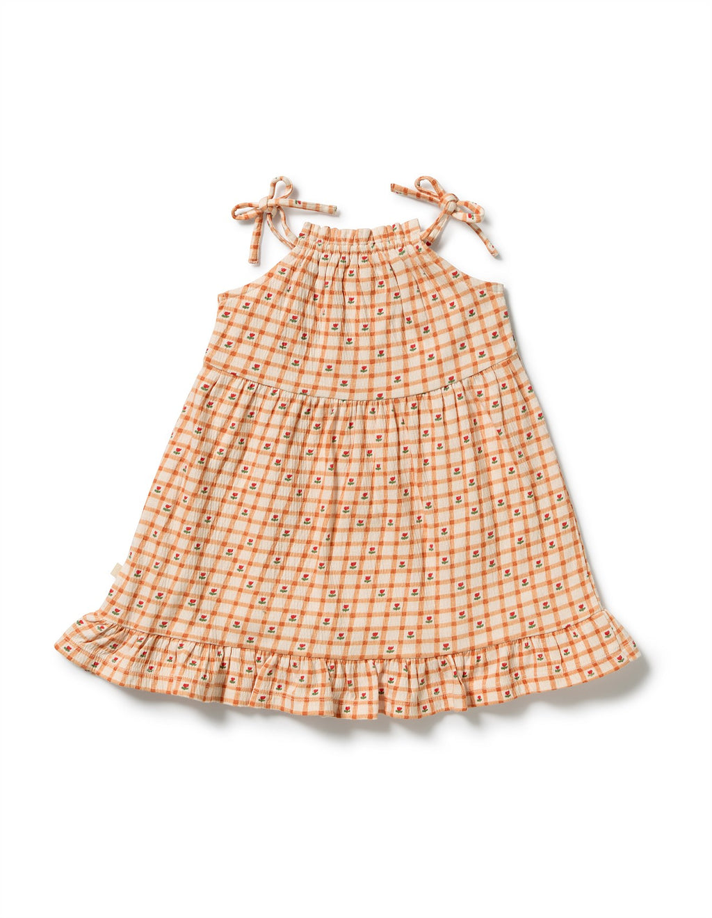 Checkerberry Organic Crinkle Ruffle Dress