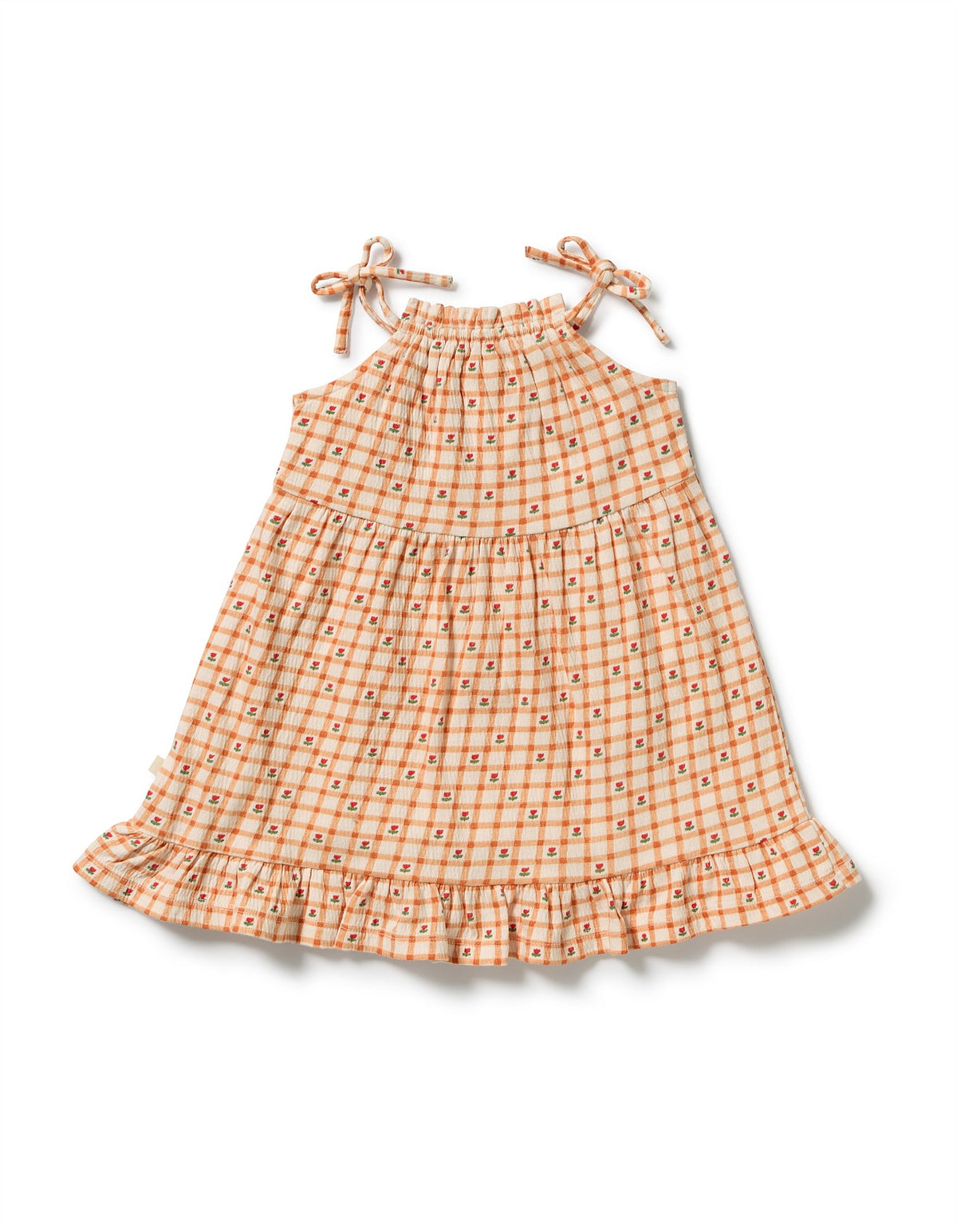 Checkerberry Organic Crinkle Ruffle Dress