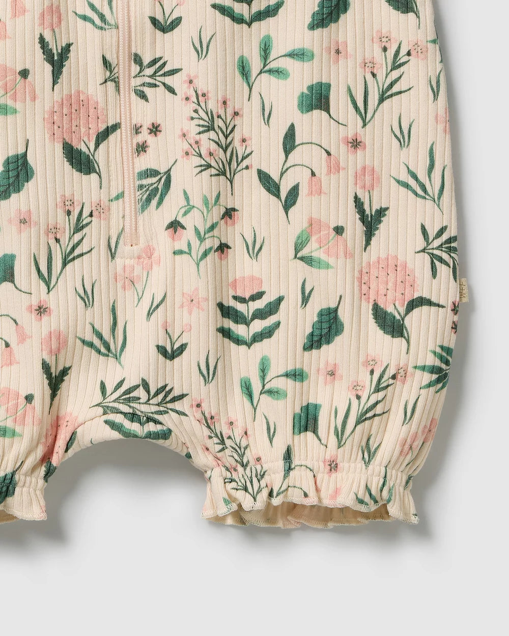 Sweet Bloom Organic Ruffle Zipsuit