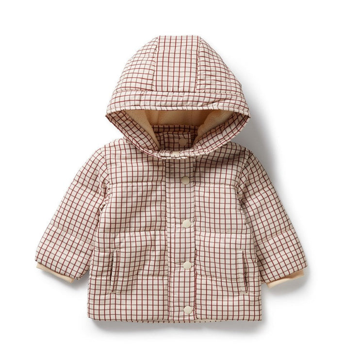 Check Puffer Jacket - Amber Check