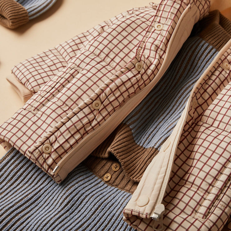 Check Puffer Jacket - Amber Check