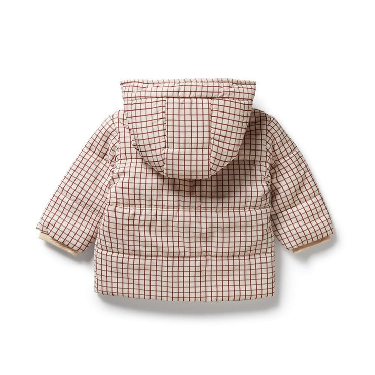 Check Puffer Jacket - Amber Check