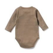 Rib Long Sleeve Bodysuit - Walnut