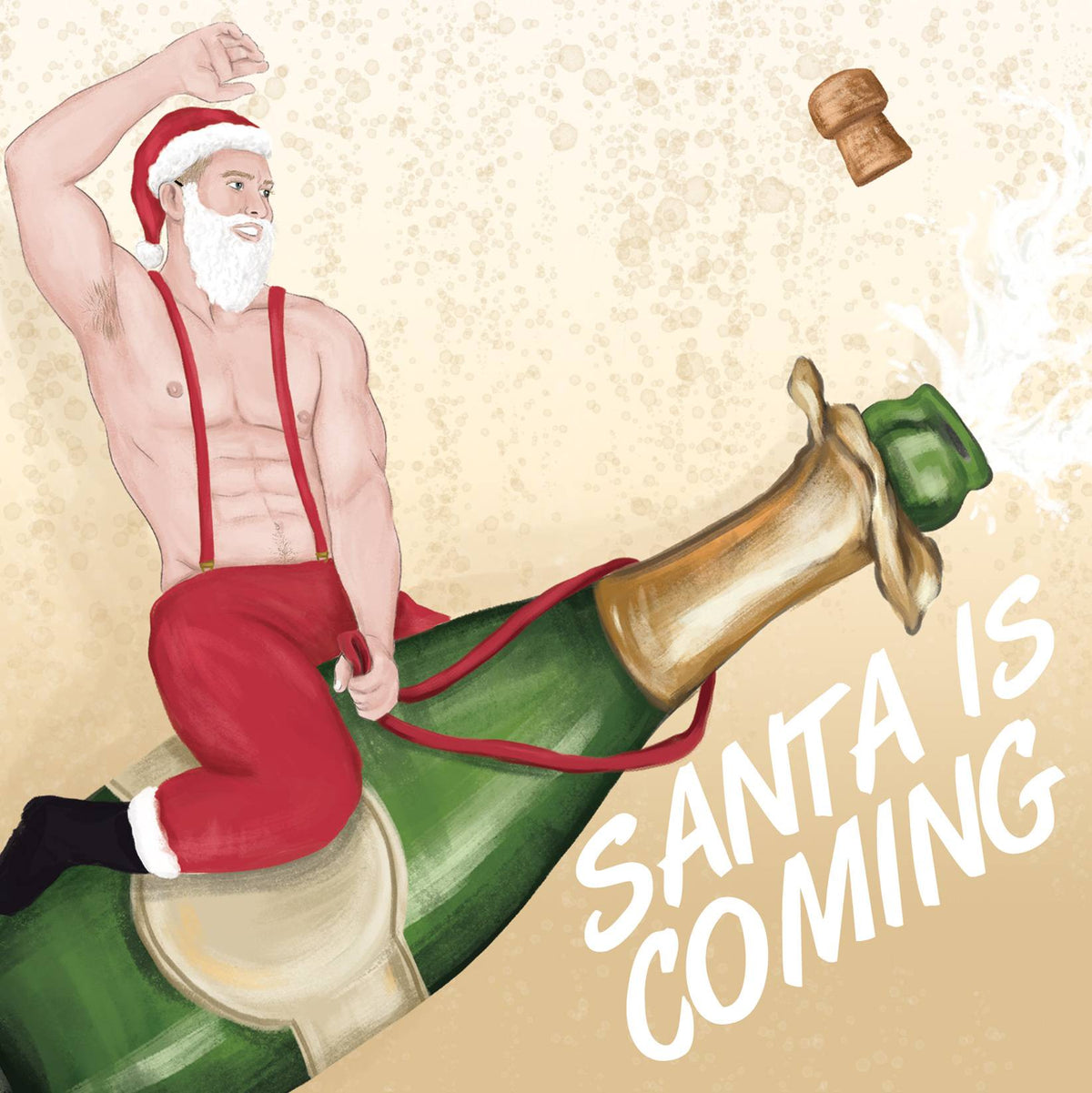 Ride Champagne Christmas Card