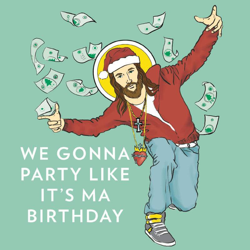 Gangster Jesus Christmas Card