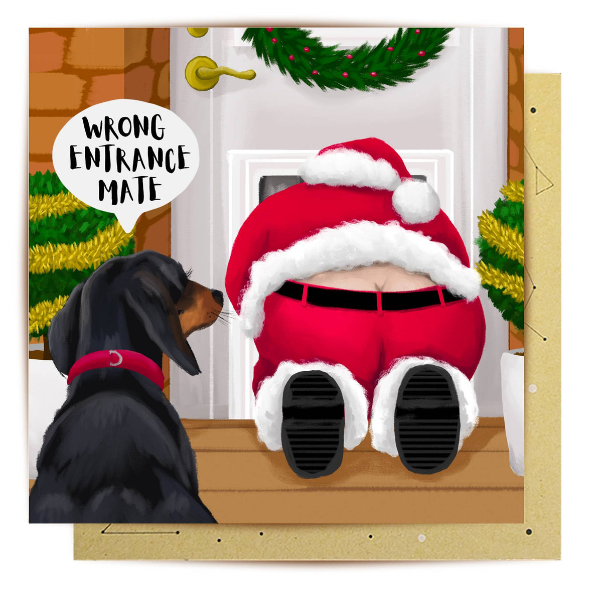 Wrong Entrance Christmas Card