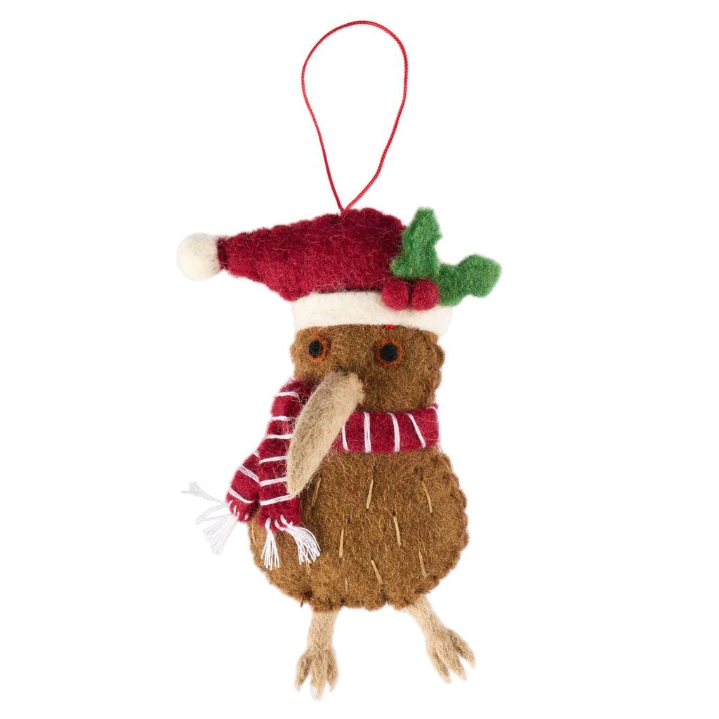 Xmas 26 Decoration: Kiwi Bird w Holly
