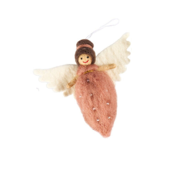 Xmas 25 Decoration: Needle Felted Angel Pink