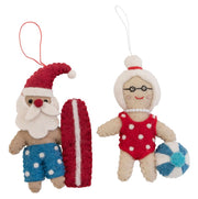 Xmas 25 Decoration: Surfing Santa W Blue Shorts