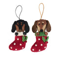 Xmas 26 Felt Decoration - Dachshunds in Stocking