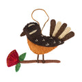Xmas 26 Felt Decoration - NZ Fantail on Pohutukawa