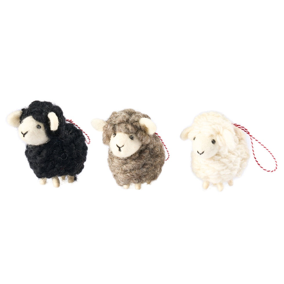 Due October Xmas 26 Felt Decoration - Woolly Sheep Black