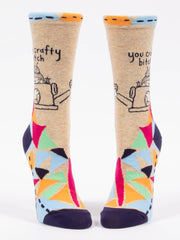 Womens Crew Socks - You Crafty Bitch