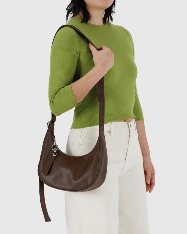 Baggu Recycled Leather Crescent Bag - Small