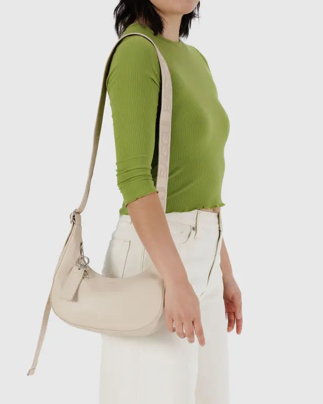 Baggu Recycled Leather Crescent Bag - Small