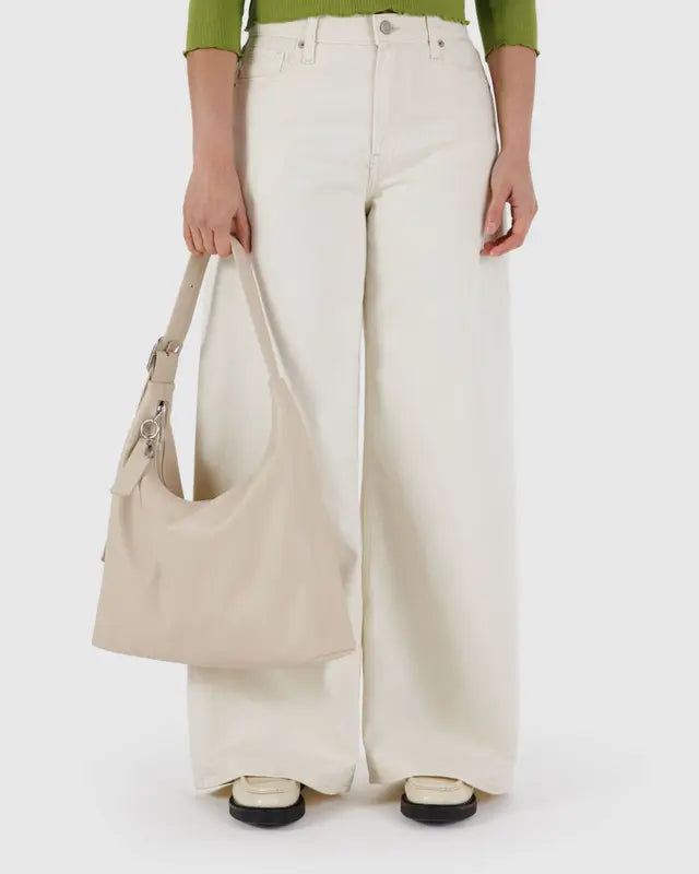 Baggu Recycled Leather Shoulder Bag - Stone