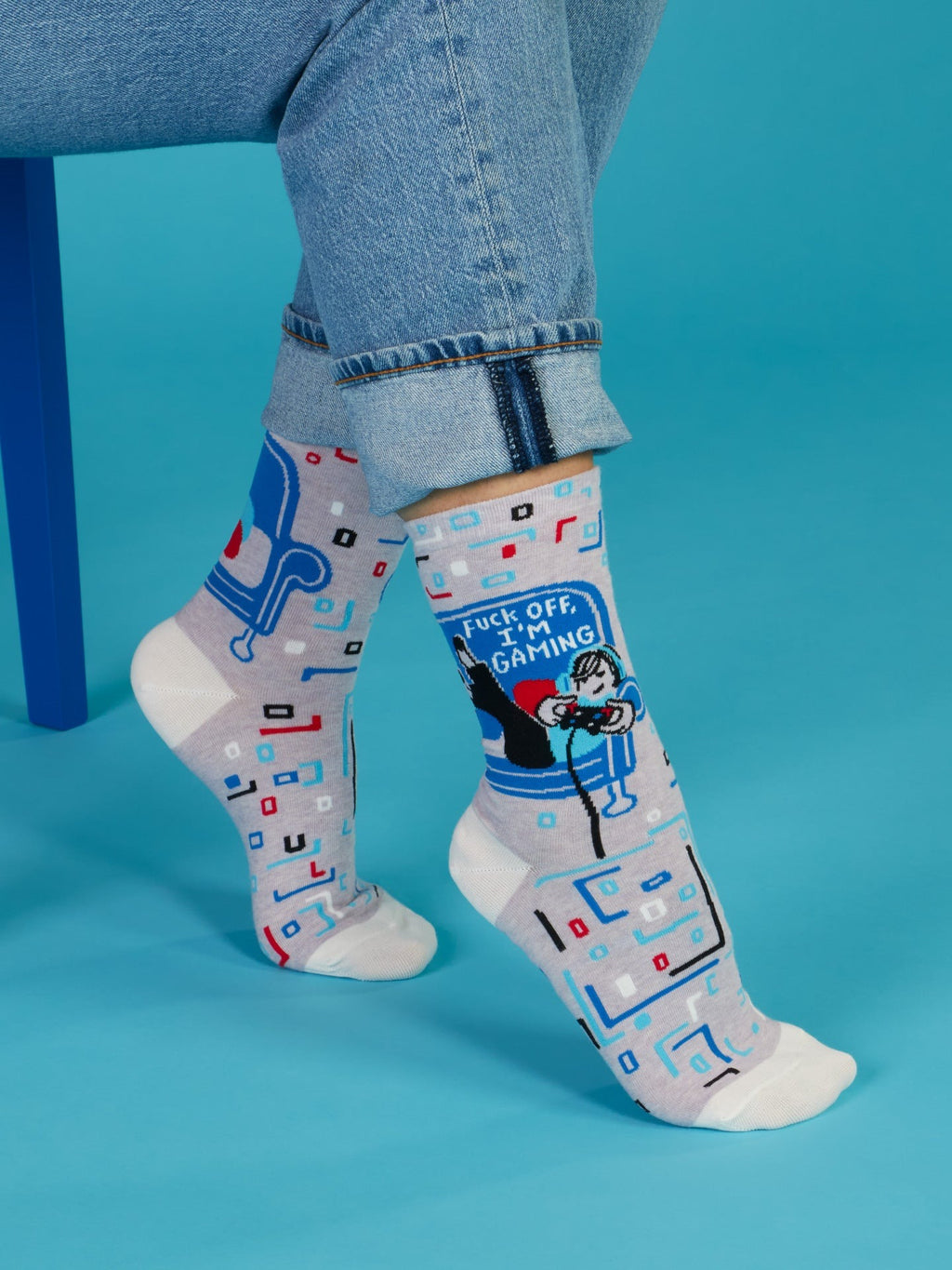 Womens Crew Socks - Fuck Off I'm Gaming