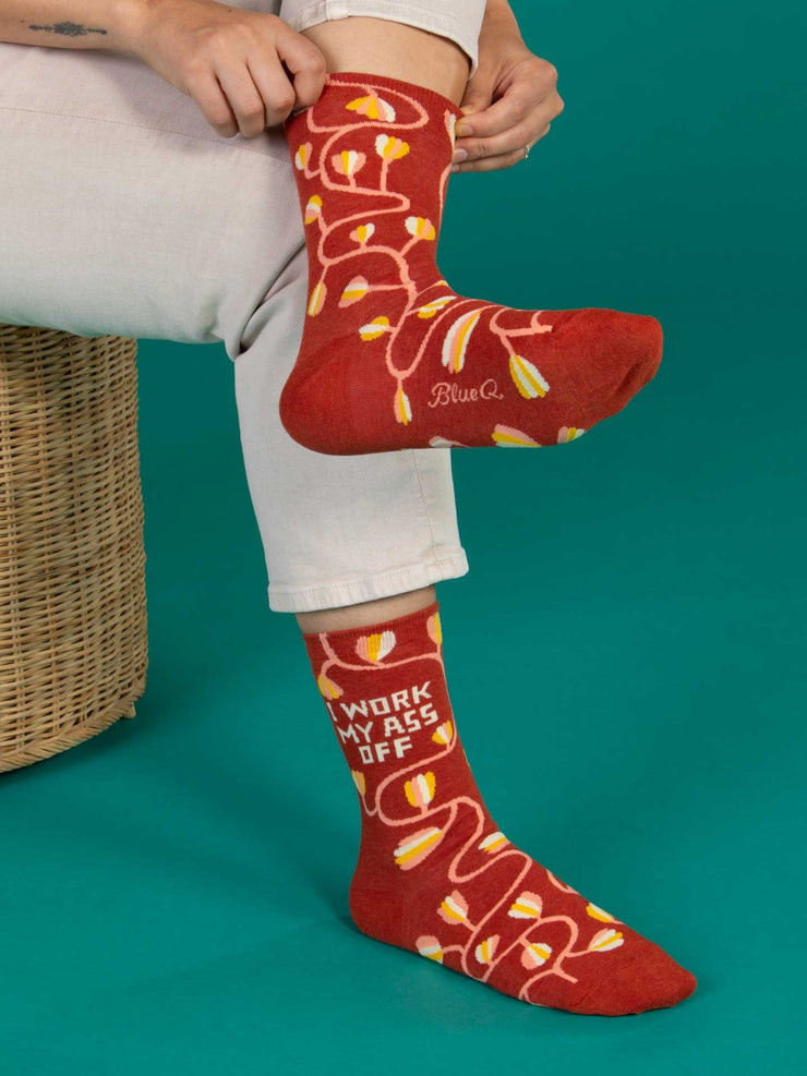 Womens Crew Socks -Work My Ass Off