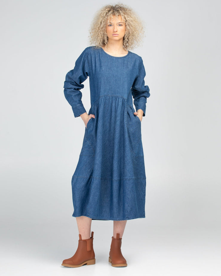 Guru Dress- Mid Wash Denim Last Size