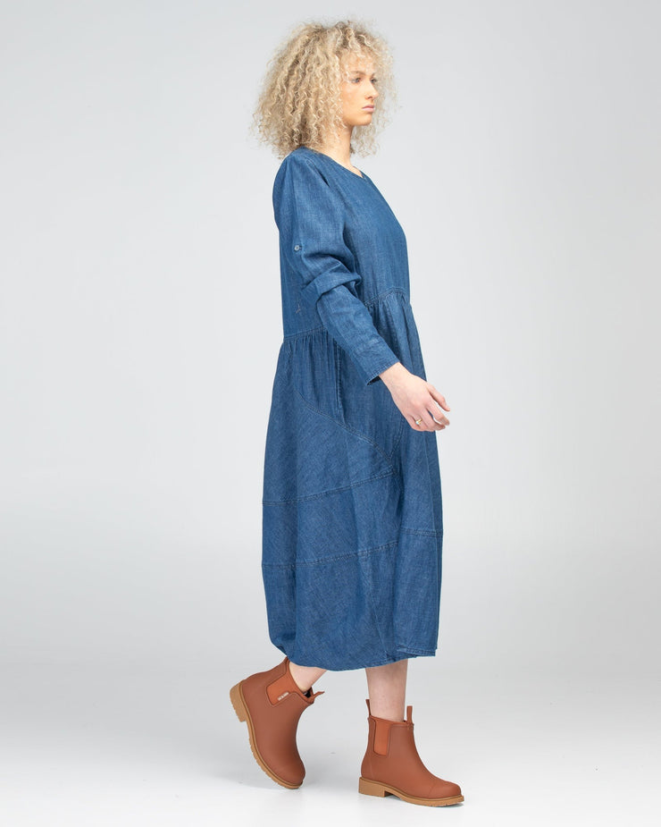 Guru Dress- Mid Wash Denim Last Size