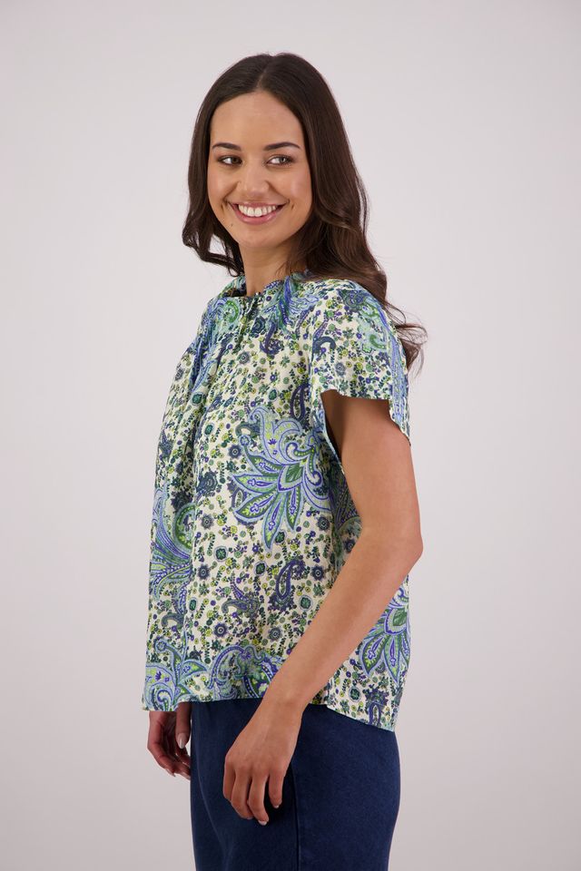 Briarwood Pia Top - Blue Paisley