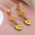 Chunky Heart Star Drop Earrings