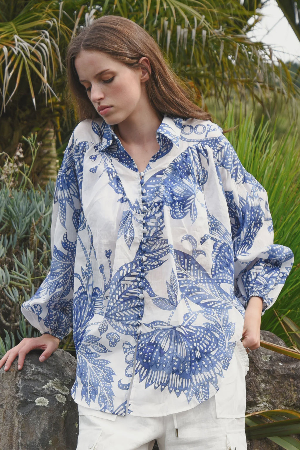 Coop Belle of the Billow Blouse - Blue-Tanical
