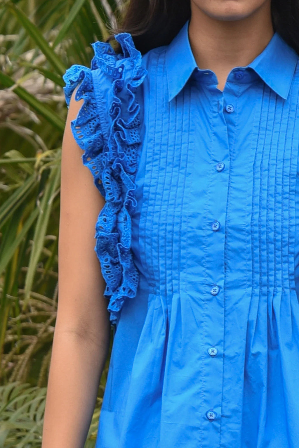 Coop Ruffle Round The Edges Dress - Blue