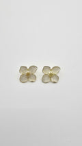 Cream Bunchberry Flower Stud