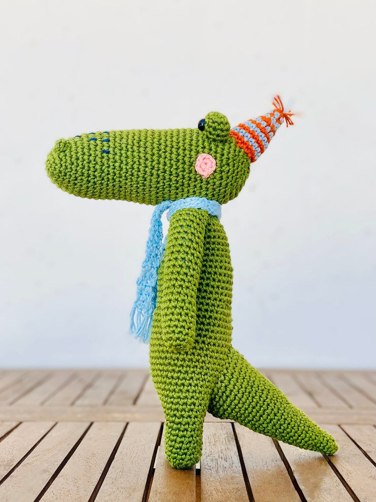 Crochet Crocodile - Olive