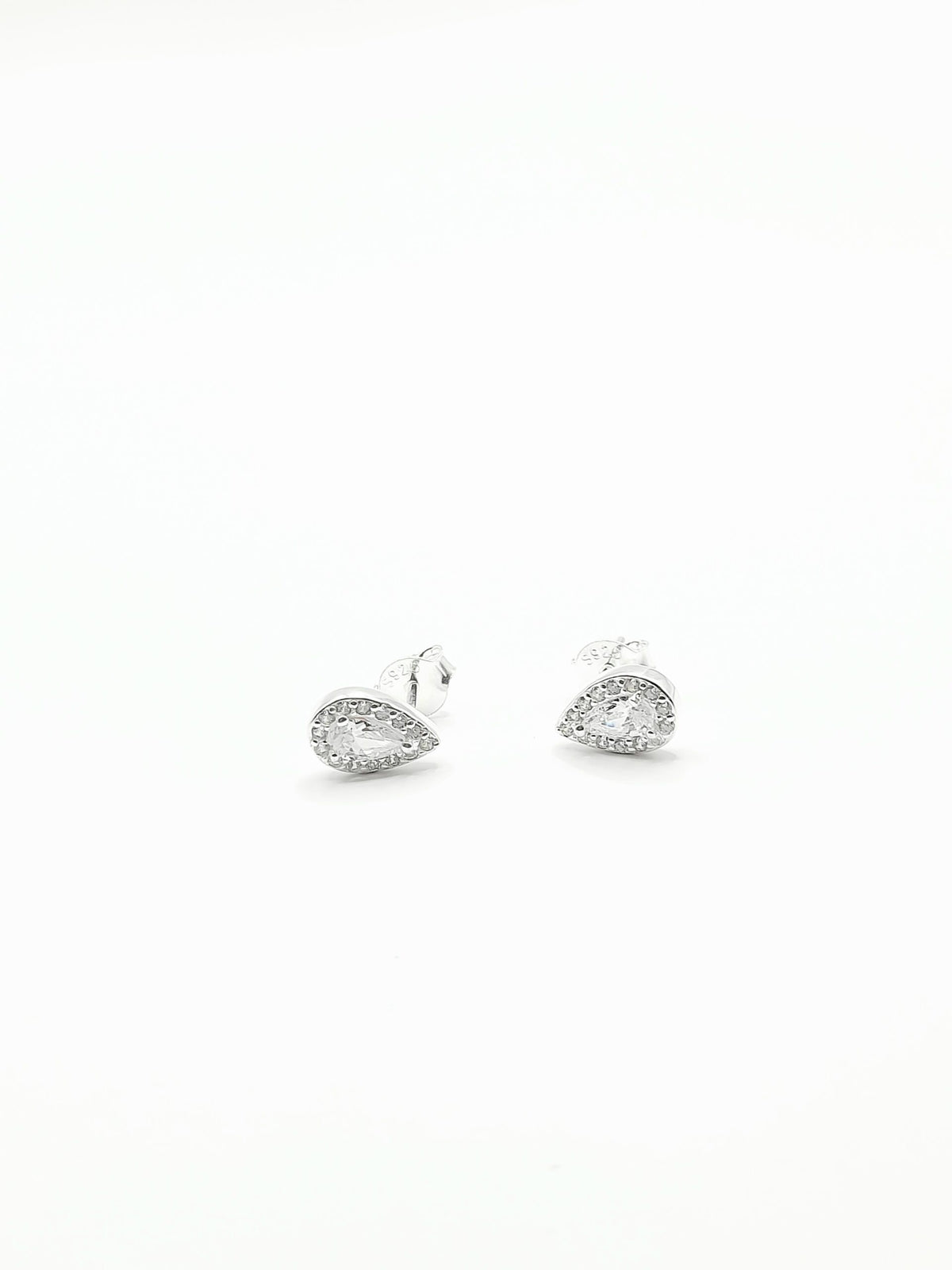 Sterling Silver Crystal Teardrop Earrings