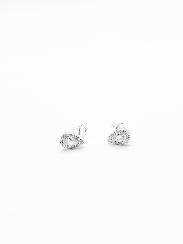 Sterling Silver Crystal Teardrop Earrings