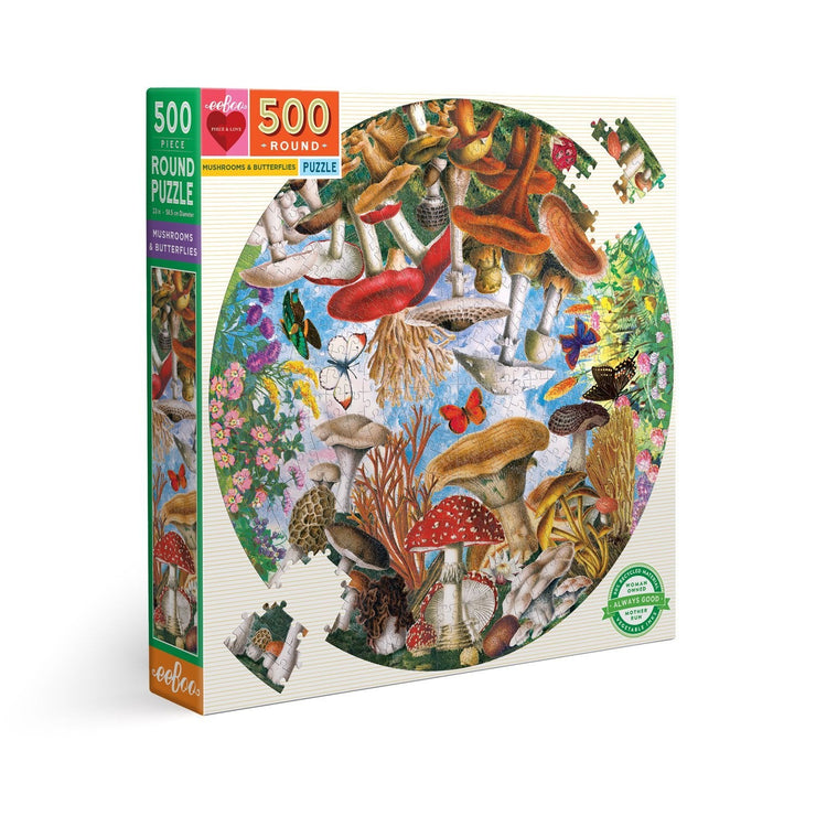 500 Piece Puzzle - Mushrooms & Butterflies