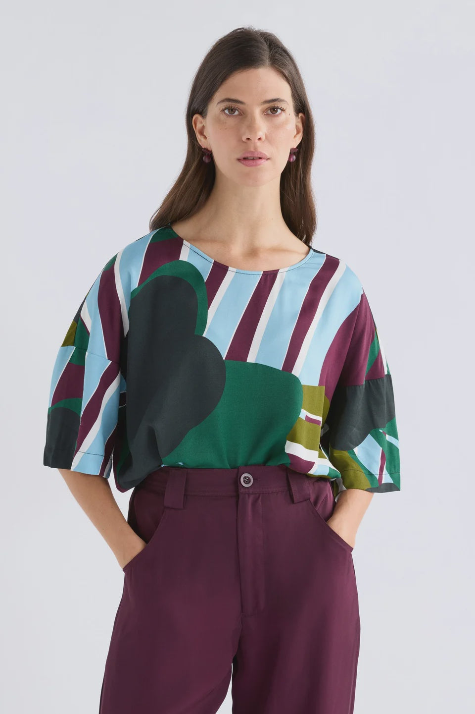 Elk Kobaii Top - Stribe Print