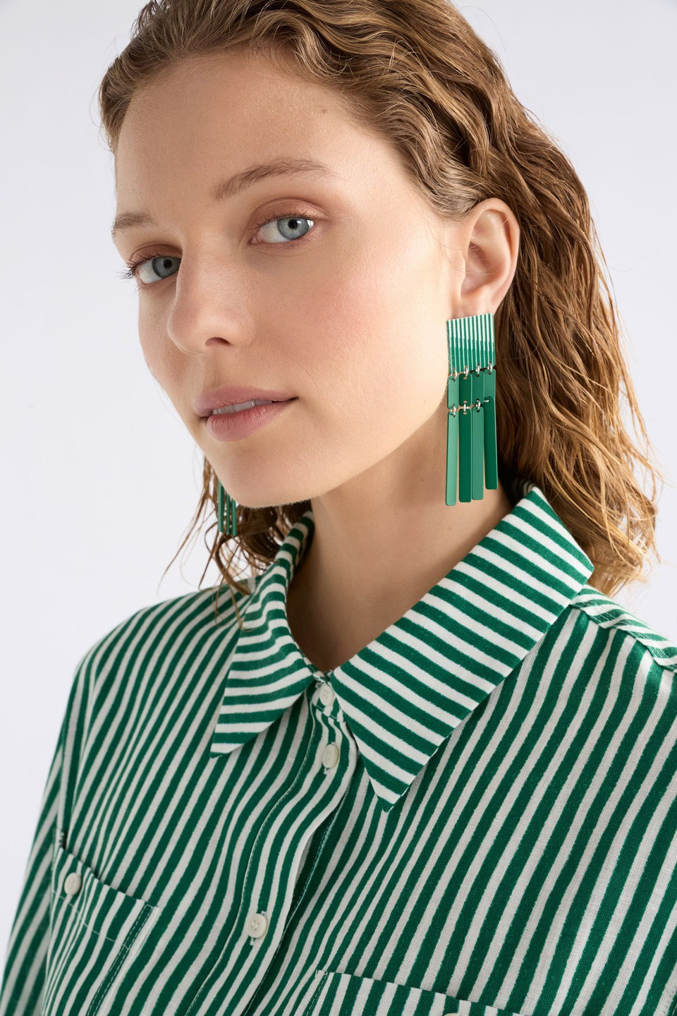 Medden Drop Earrings - Verdant Ortler Print