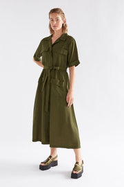 Elk Eine Shirt Dress -Bright Olive