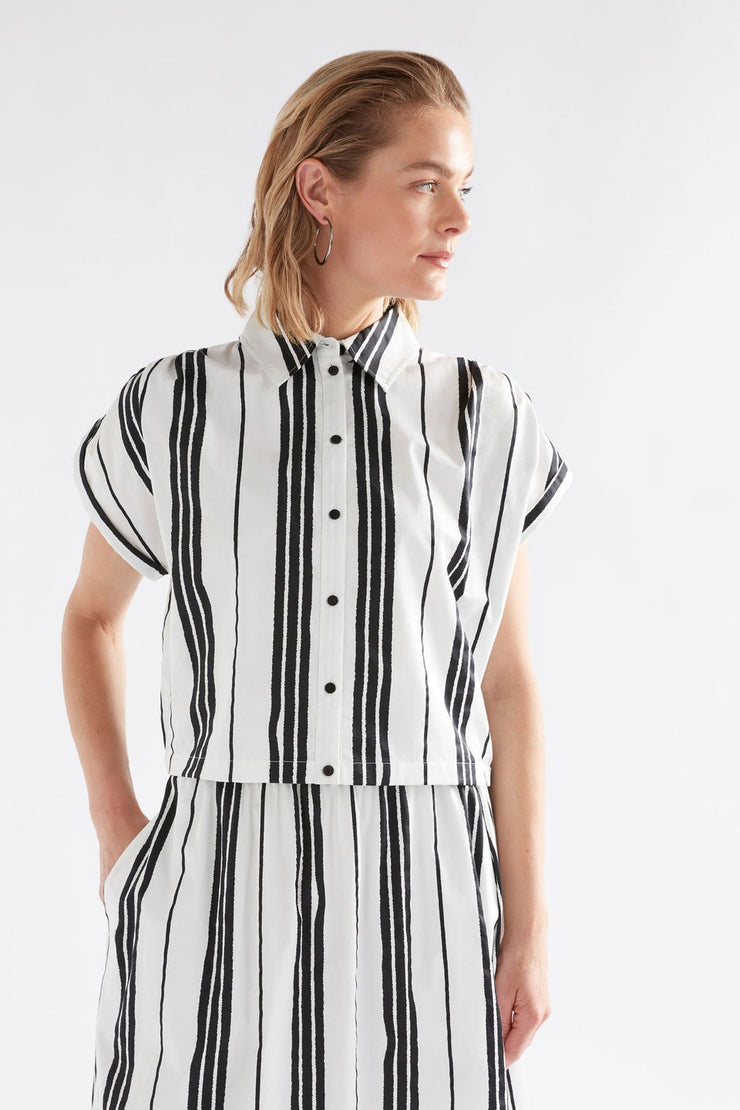 Elk Reza Shirt - Fez Print White