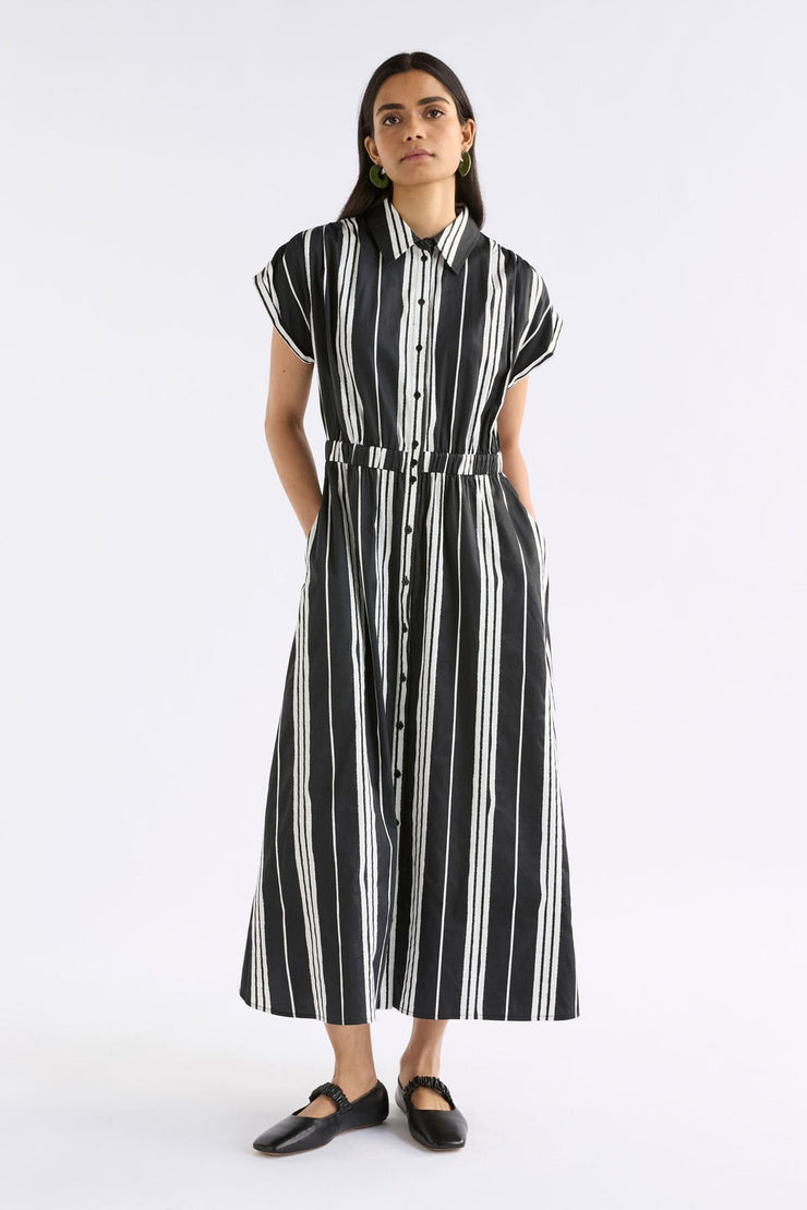 Elk Reza Shirt Dress - Fez Print Black