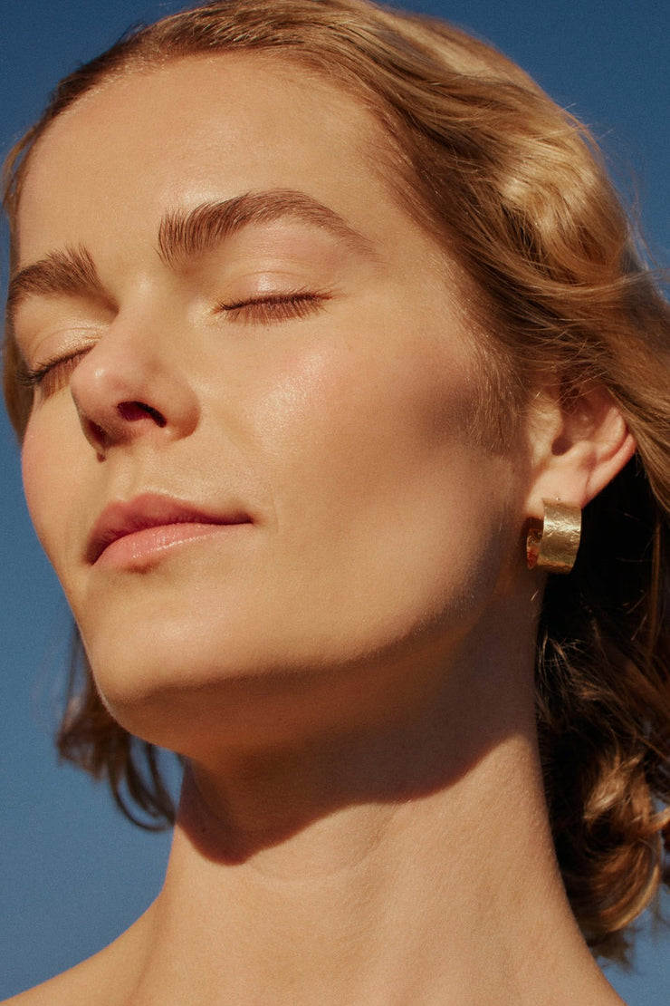 Elk Gold Gild Hoop Earrings - Gold