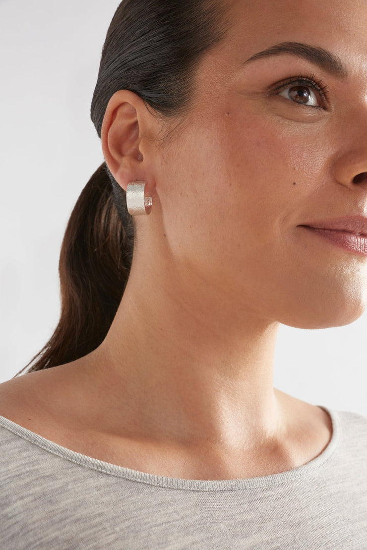 Elk Gild Hoop Earrings - Silver