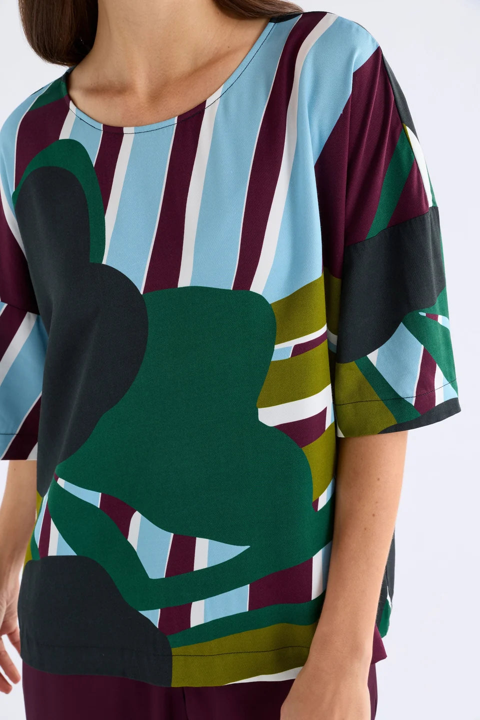 Elk Kobaii Top - Stribe Print
