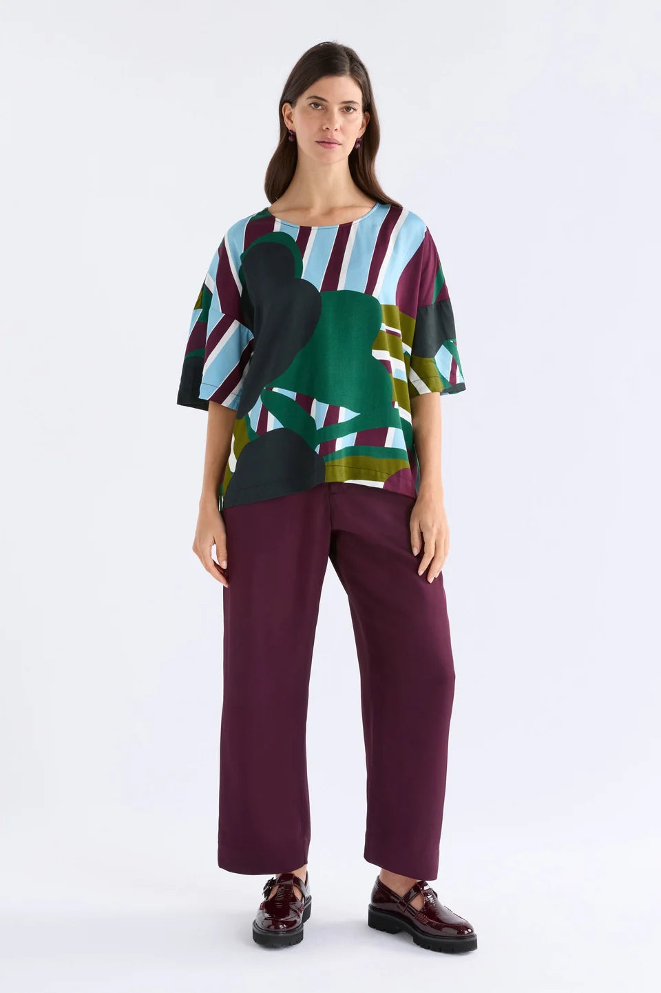 Elk Kobaii Top - Stribe Print
